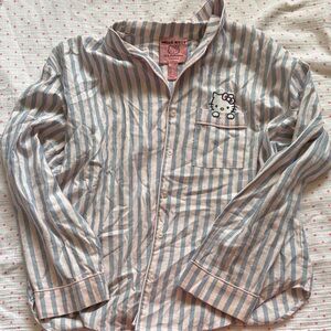 Hello Kitty Pink and Blue Striped Shirt